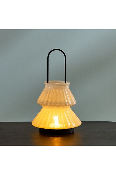 Home Box Auden Glass Lantern with Metal Handle 15.5x15.5x26 cm