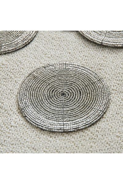 Home Box Blaze Beaded 4-Piece Coaster Set 10 cm