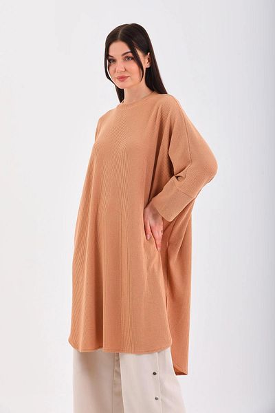 NİSUM MODA Bat Love Ribbed Tunic