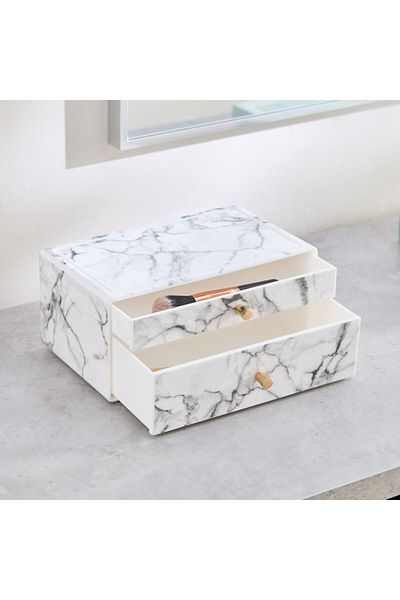 Home Box Magnus 2-Tier Storage Drawer Box with Knobs