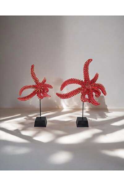GİTTİGİTTİ 2'li Deniz Yıldızı Dekoratif Obje C 4078 Kırmızı