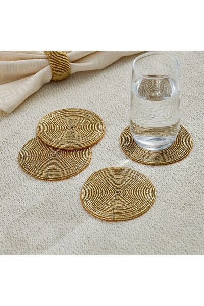 Home Box Blaze Beaded 4-Piece Coaster Set 10 cm