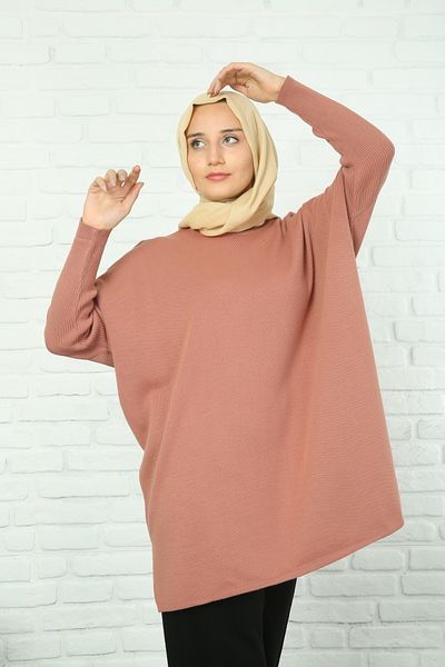NİSUM MODA Knitting Tunic with Side Slip