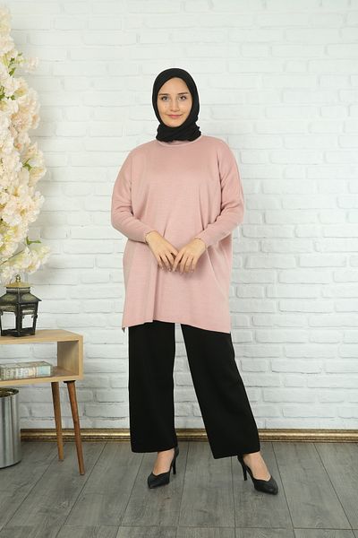 NİSUM MODA Knitting Tunic with Side Slip