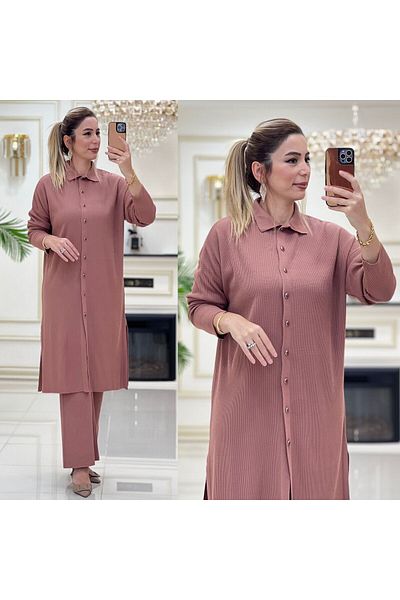 NİSUM MODA Long Shirt Kit Suit