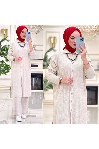 NİSUM MODA Long Shirt Kit Suit