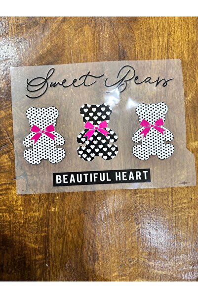 Gönülden Tasarım Imprimare prin transfer de urs cu 3 puncte lipite cu fier de călcat 22x17 cm