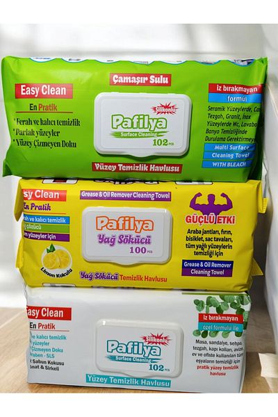 Pafilya 3-Piece Cleaning Towel Set - Laundry Water, Degreaser, Carbonate and Succulent