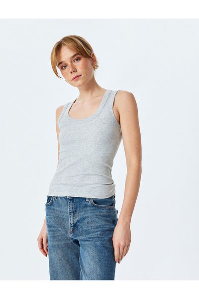 Koton Slim Fit Sleeveless U-Neck Women's Ribbed Undershirt