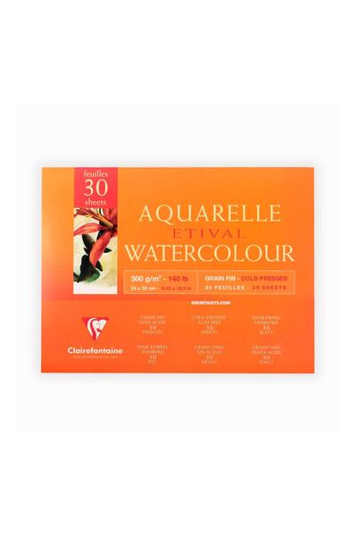Clairefontaine كتاب رسم مضغوط رائع مقاس 24 × 32 سم من إيتيفال، 30 ورقة