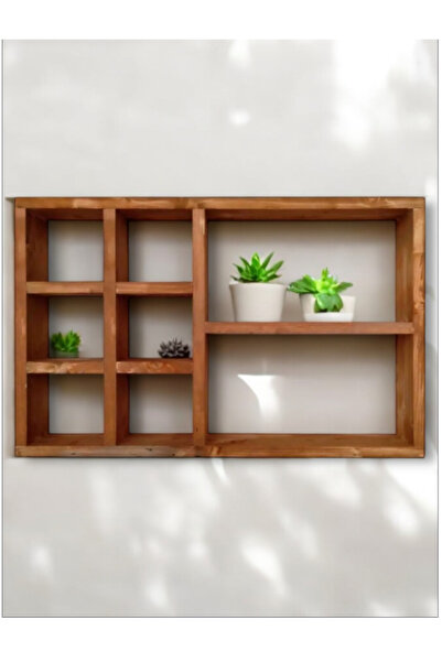 narım Ahşap Terek Bardaklık Duvar Rafı
