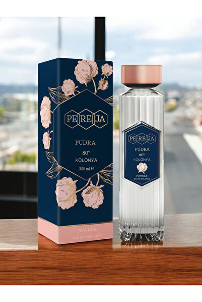 Pereja 80 DERECE PARFÜMLÜ-PUDRA KOKULU KOLONYA-CAM ŞİŞE 250ML(8,5 FL.OZ)