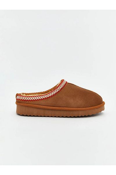 LC Waikiki Lcw Steps Beige Girls' Slippers with Fur Inside