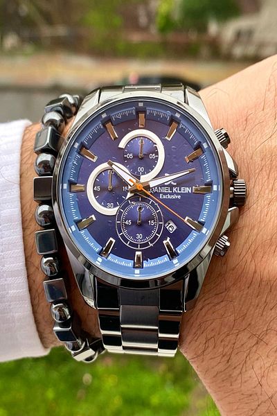 Daniel Klein Stainless Steel Cord Men's Wristwatch+3atm Waterproof