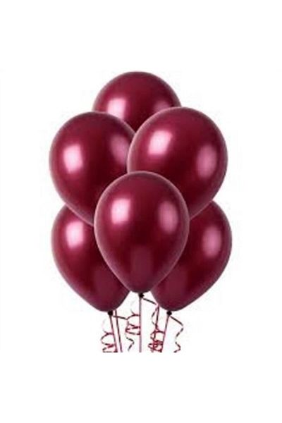 parti sürprizi Claret Red Metallic Latex Balloon 10 Pieces