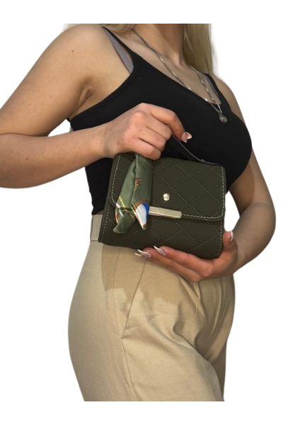 RAHA CLUB Women's Scarf Gold Adjustable Chain Hand and Shoulder Bag