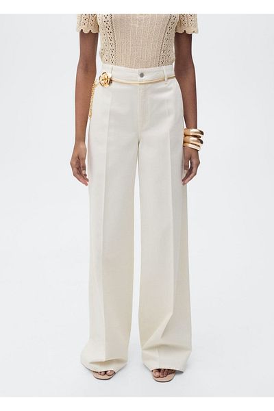 MANGO Woman Wideleg Jeans with High Waist