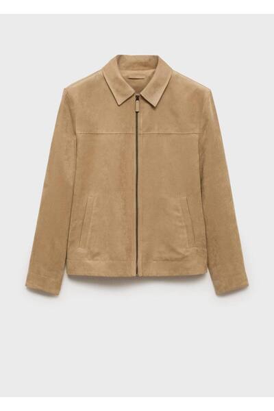 MANGO Man Fermuarlı süet görünümlü ceket