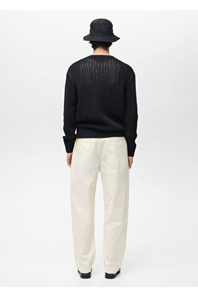 MANGO Man 100% Cotton Openwork Knitted Sweater