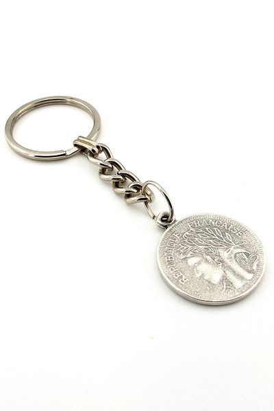Solfera French Coin Coin Shaped Francaise Republique Metal Keychain Kc217