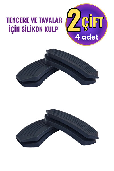 Silikon Tencere Tava Tutacağı Yanmaz Yapışmaz Tutamaç Eldiven 9x4 cm renkli 2 Çift 4 Adetten Oluşur