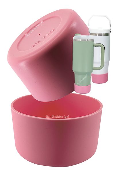 Gurme Chef Quencher & Iceflow Non-Slip Silicone Mug Thermos Base Protector, Pink 1 Piece