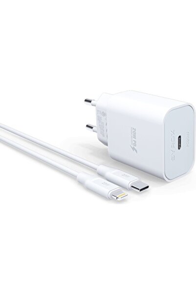 Syrox Apple Iphone 8 Xs Xs Max Se 2020 11 12 Mini Promax Uyumlu Hızlı Şarj Aleti 20W Usb-C Güç Adaptörü