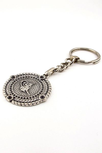 Solfera Ottoman Tughra Sultan Embossed Medallion Metal Keychain