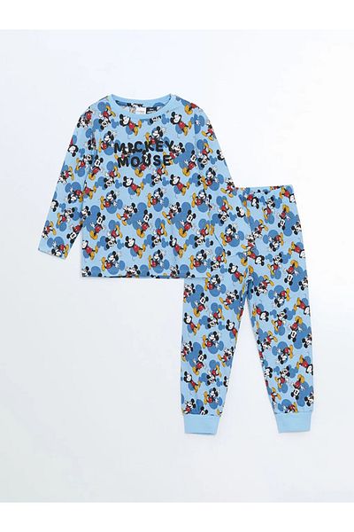 LC Waikiki Set de pijamale pentru bebelusi cu imprimeu albastru LCW Kids