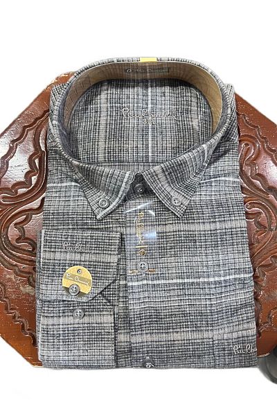 PİER CHUVIN Comfortable Fit Plaided Patterned Cotton Jumper Shirt