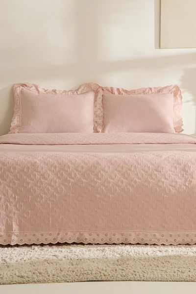 Karaca Home Arya Two-Person Bedspread Set Powder