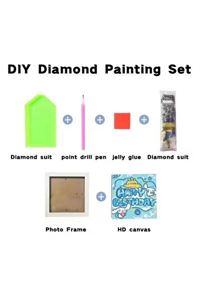 synshop مجموعة فسيفساء Labubu Anime Diamond - بناء DIY - لوحة حجرية (مؤطرة) مجموعة فنية