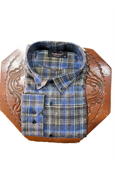 GREYİSH Comfortable Fit Plaided Patterned Cotton Jumper Shirt