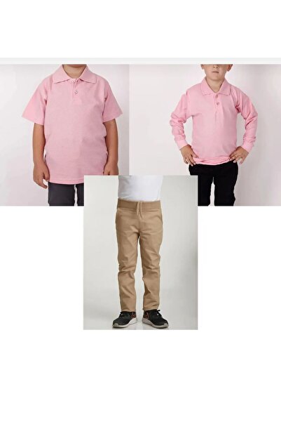 Nacar Unisex dečije hlače sa rebrastim strukom, polo majica kratkih i dugih r...