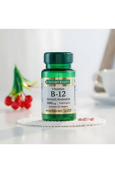 Nature's Bounty فيتامين ب-12 ميثيلكوبالامين 1000 قوة 60 قرص