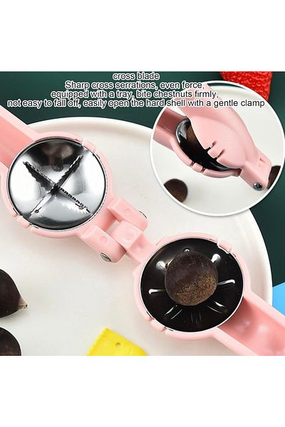 Yenigeldi 1Pcs New Design Ergonomic Stainless Steel Chestnut Cutter with Chamber