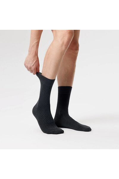 Happy Body Bamboo Men's Fabric Non-Slip Seamless Rubber 5-Piece Toe Cap