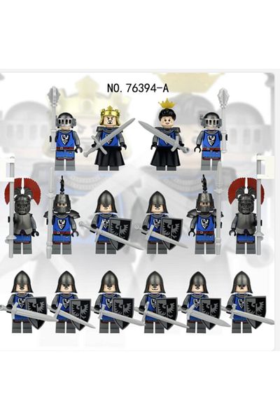 marimari 16 Pcs Medieval Savas Horses -Cavalry King and Queen Set