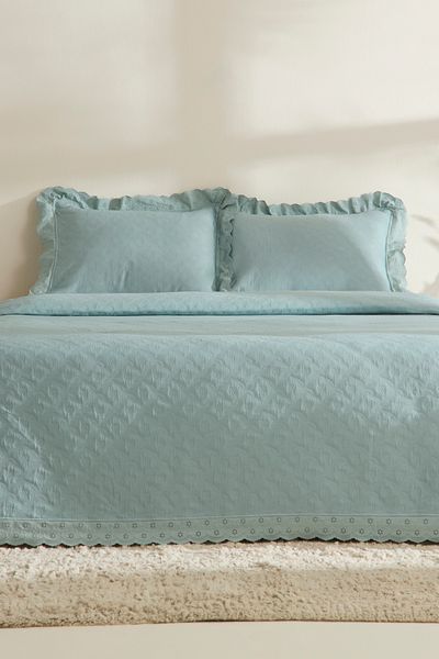 Karaca Home Arya Double Bedspread Set Blue