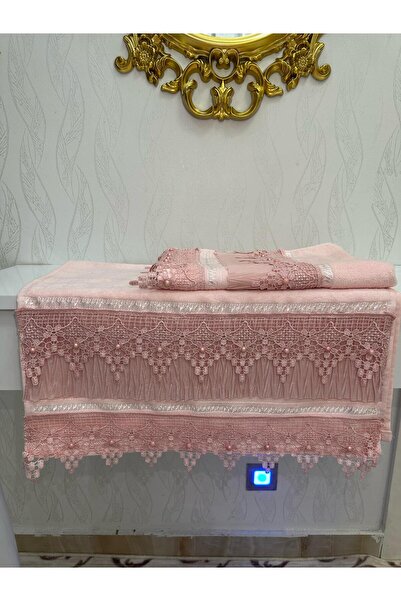 Yarençeyiz %100 Pamuklu Fransız Güpürlü Çeyizlik 2'li Havlu 50x90