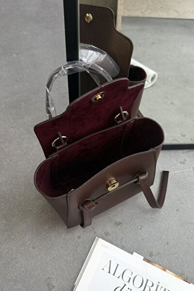 LEONAS Μίνι γυναικεία τσάντα χεριού και ώμου με κόμπο κόμπο Florence Bitter Brown