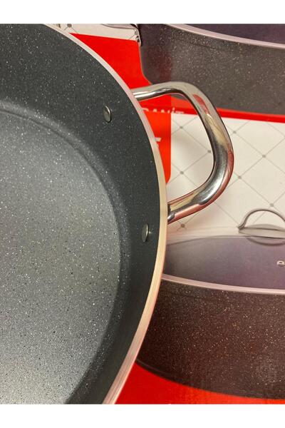 FMS Granit Endüstriyel Basık Tencere 36 CM GRİ