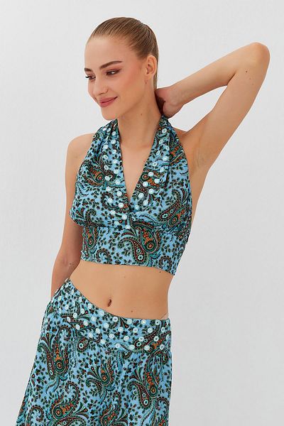 Nish&Chic Indian Silk Paisley Patterned Pants Suit