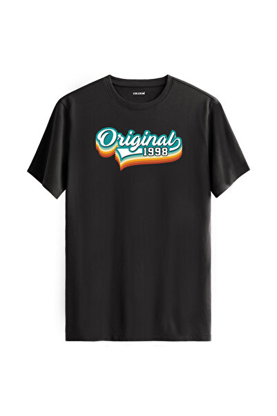 Colermi تي شيرت محبوك من القطن العضوي بنسبة 100% بتصميم كلاسيكي أصلي لعام 199...