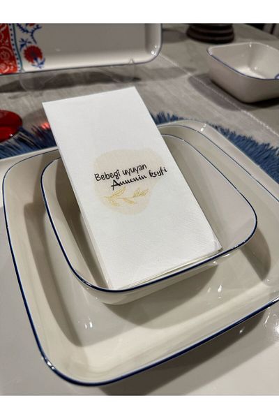 busrasdesign Pack of 16 Printed Presentation Napkins - for Baby's Sleeping Mom's Enjoyment