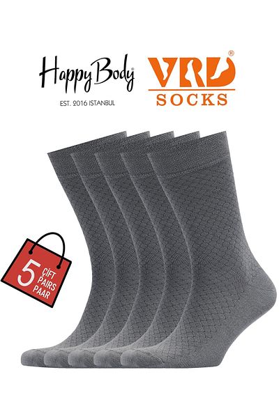 Happy Body Bamboo Men's Fabric Non-Slip Seamless Rubber 5-Piece Toe Cap