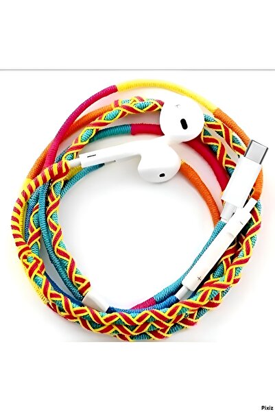 rangmobil Type-c Girişli Iphone15/iphone 15 Plus/iphone 15 Pro/iphone 15 Pro Max Uyumlu Örgülü Kulaklık