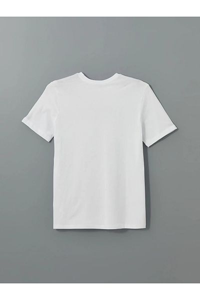 LC Waikiki Tricou pentru bărbați LCWAIKIKI, alb clasic, cu mânecă scurtă, din bumbac pieptănat, imprimat