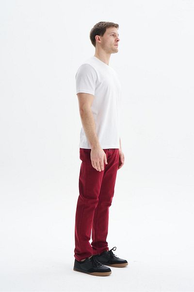 Arma Men's Burgundy Jean Slim Fit Slim Fit Lycra Stretch Jeans K9Ppd0521