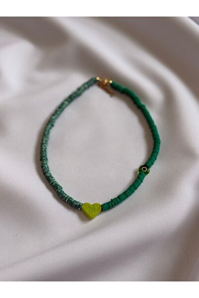 Bestofcase Yeşil Kalpli Fimo Kolye